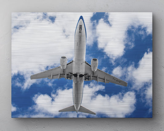 KLM Boeing 737-800 Belly shot Aluminium print - 80cm x 60cm
