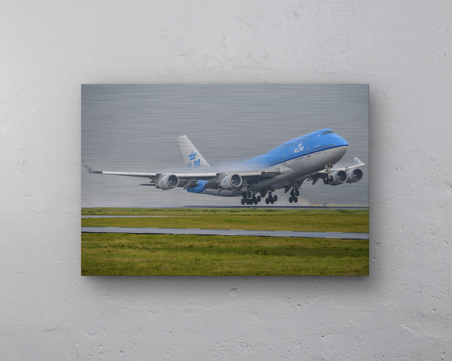 KLM Boeing 747-400 Take-Off Aluminum print - 60cm x 40cm