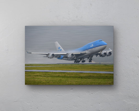 KLM Boeing 747-400 Take-Off  Aluminium print - 60cm x 40cm
