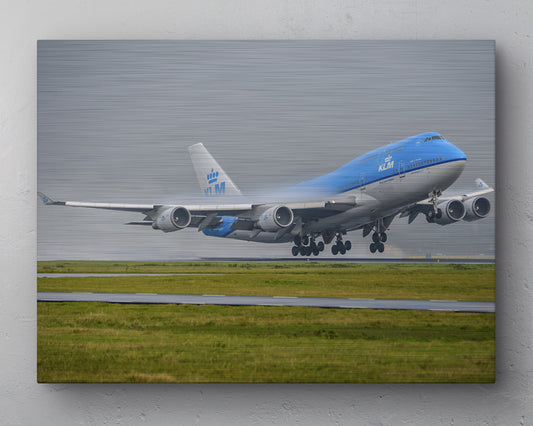 KLM Boeing 747-400 Take-Off Aluminum print - 80cm x 60cm