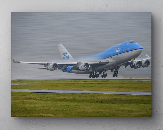 KLM Boeing 747-400 Take-Off  Aluminium print - 80cm x 60cm