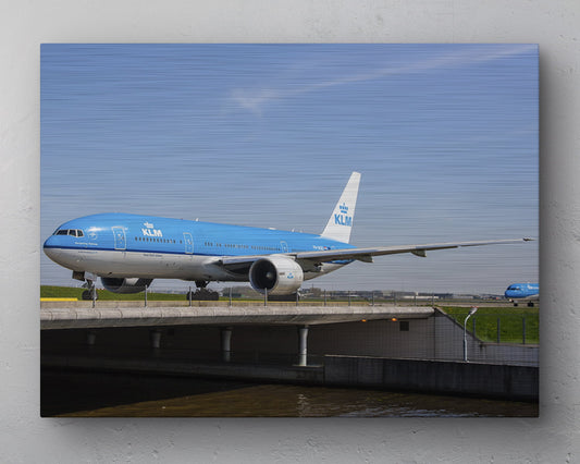 KLM Boeing 777-200 Taxiënd Aluminium print - 80cm x 60cm