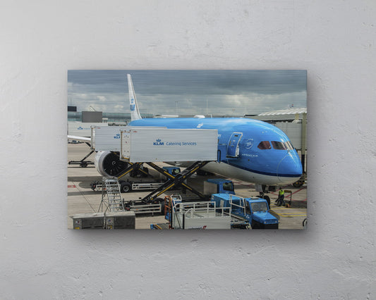 KLM Boeing 787 Docked Aluminium print - 60cm x 40cm