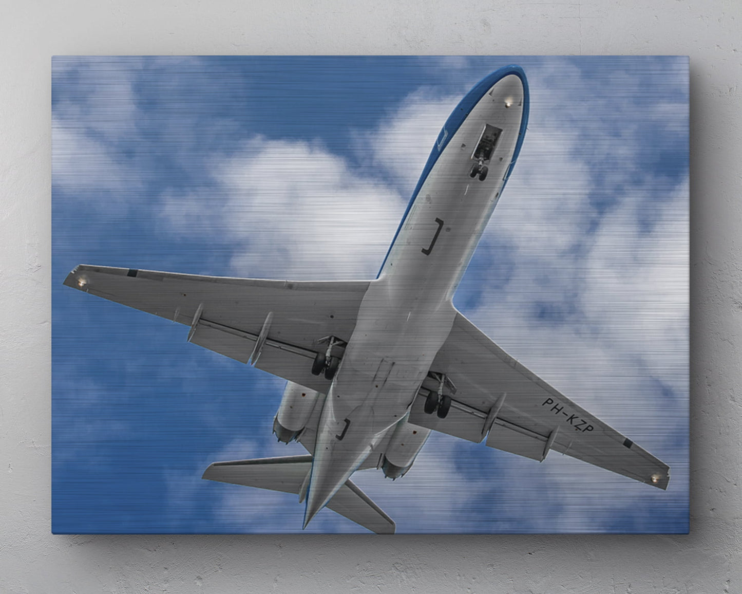 KLM Fokker 70 Belly shot Aluminum print - 80cm x 60cm
