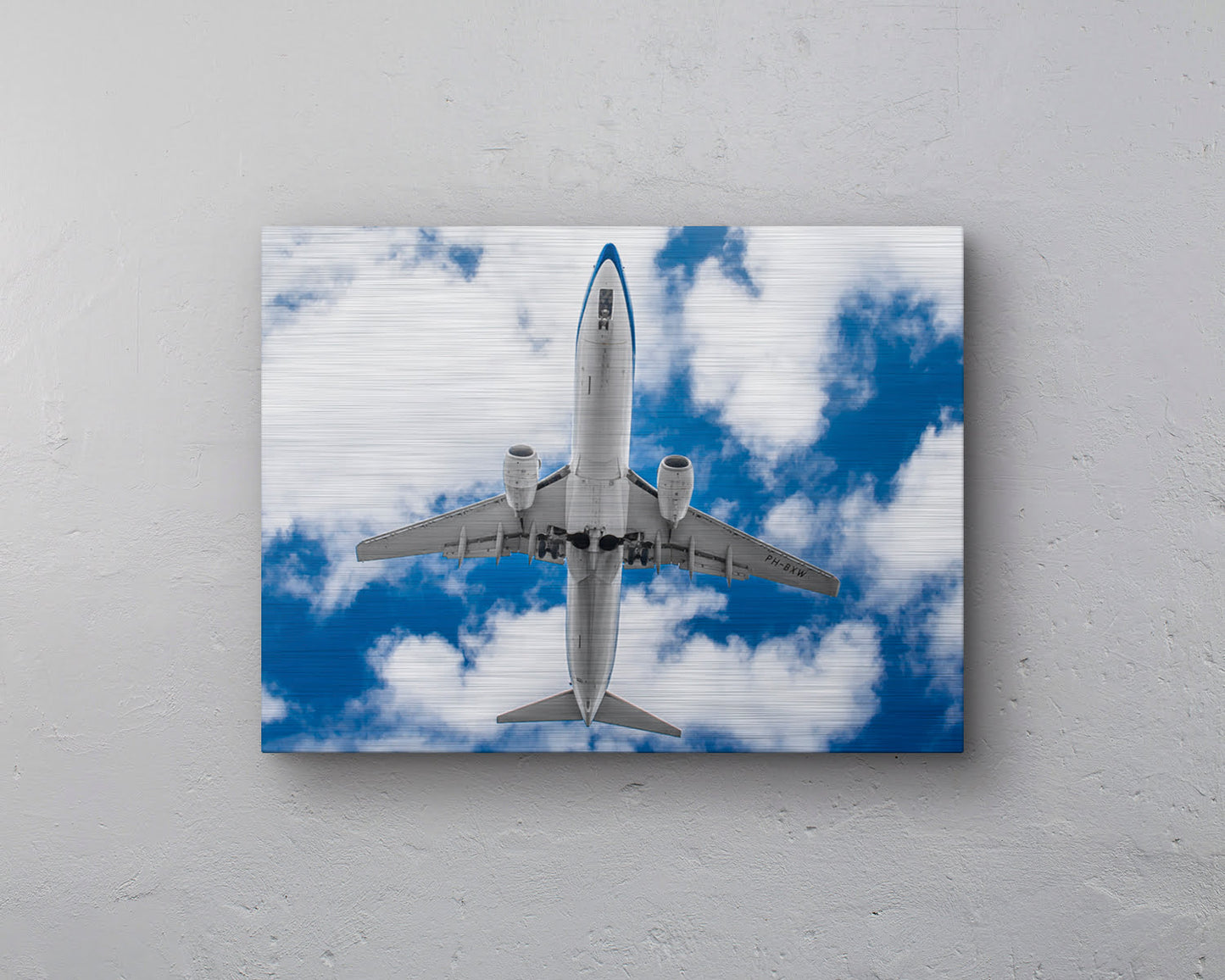 KLM Boeing 737-800 Belly shot Aluminium print - 40cm x 30cm