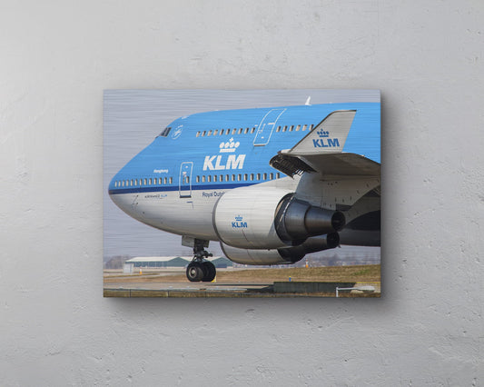 KLM Boeing 747-400 Taxiënd  Aluminium print - 40cm x 30cm