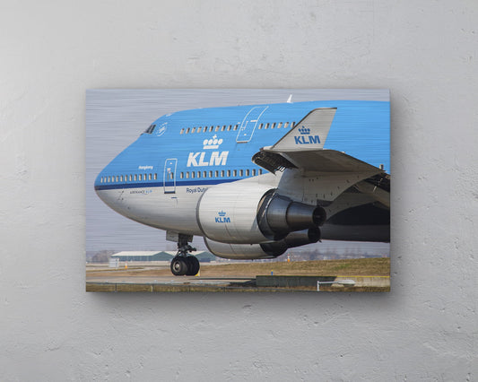 KLM Boeing 747-400 Taxiënd  Aluminium print - 60cm x 40cm