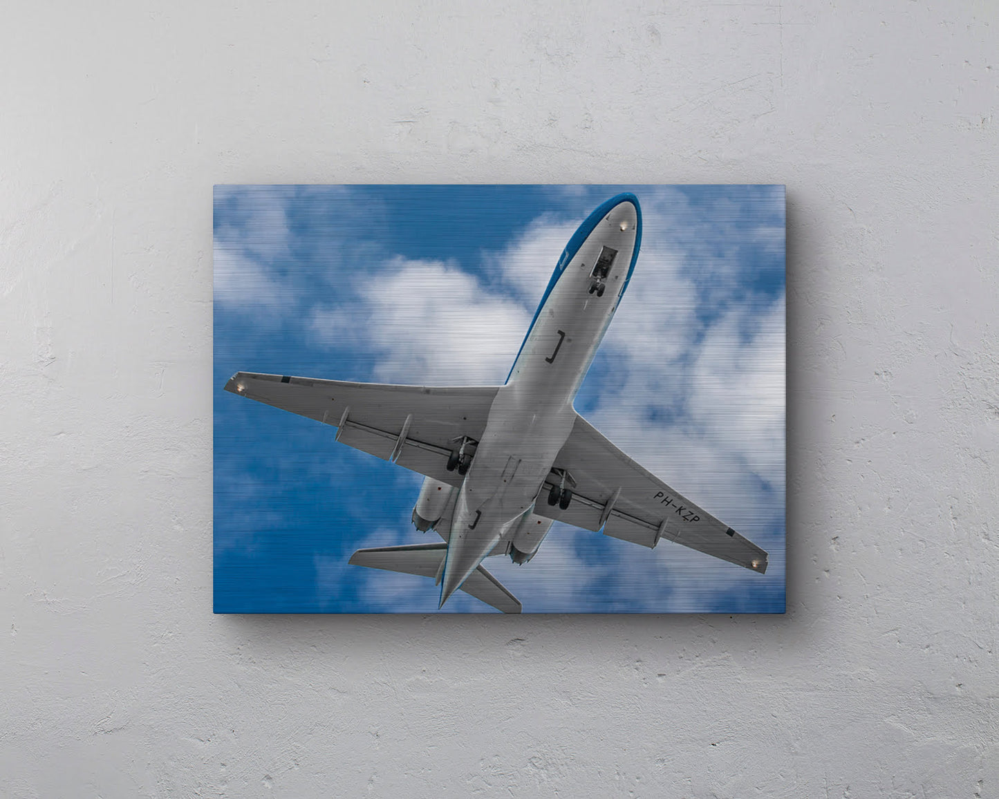 KLM Fokker 70 Belly shot Aluminium print - 40cm x 30cm