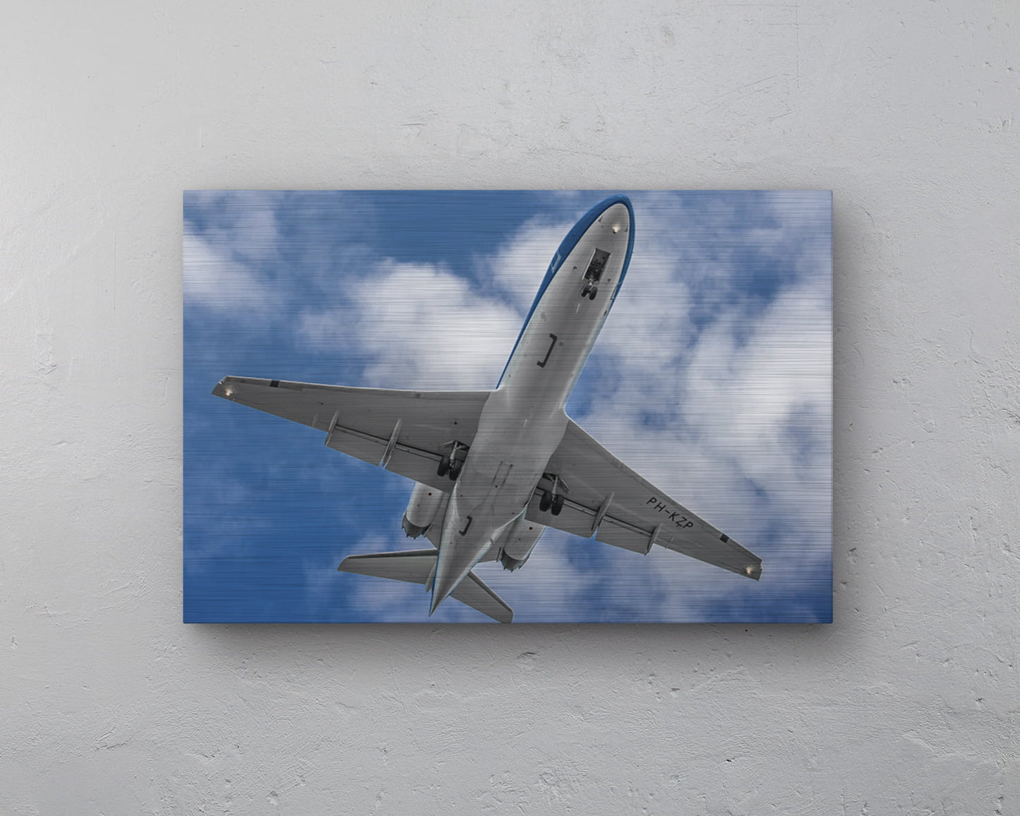 KLM Fokker 70 Belly shot Aluminium print - 60cm x 40cm